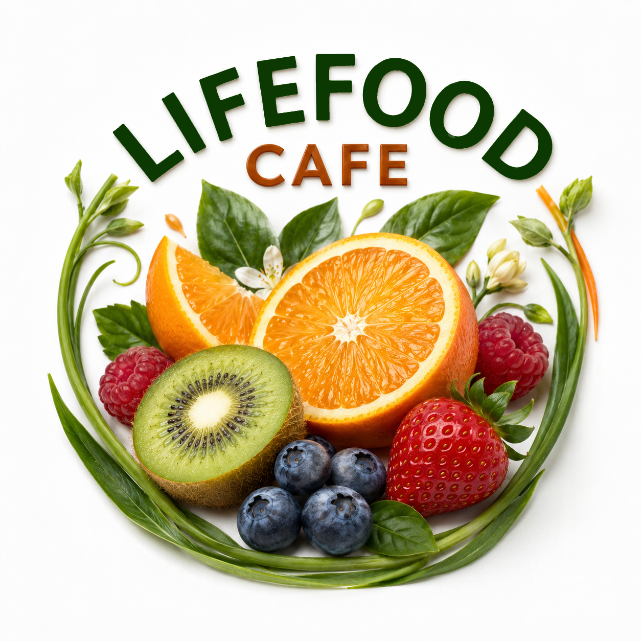 Lifefood Cafe menu — pizza, nori wraps, yogurt bowls, smoothies and manna bread