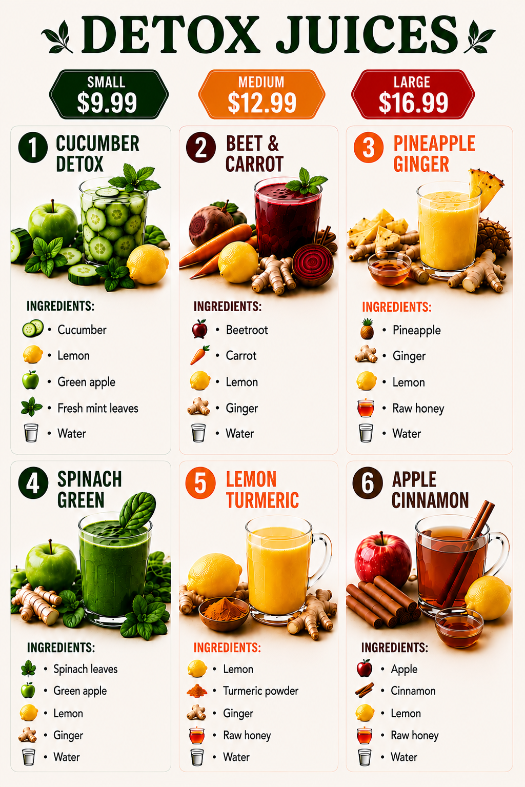 Detox Juices — cold-pressed cleansing tonics